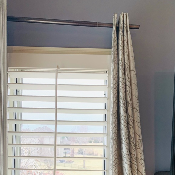 Silver / silk curtains : 84 inches: 8 drapes 45” wide - Picture 3 of 4